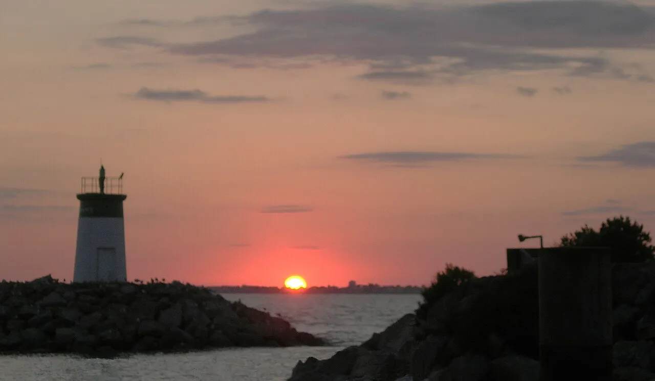 Coucher de soleil sur la jetée de Pornichet